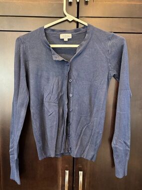 Lapis Navy Blue Girls' Lightweight Button Cardigan